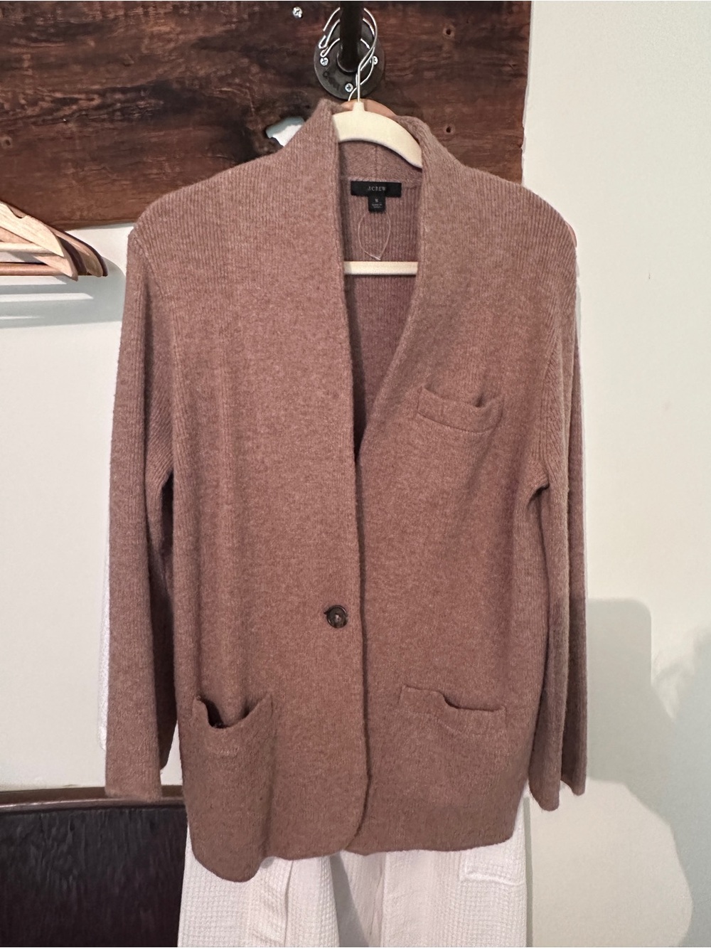J. Crew Cozy Brown Shawl-Collar Cardigan